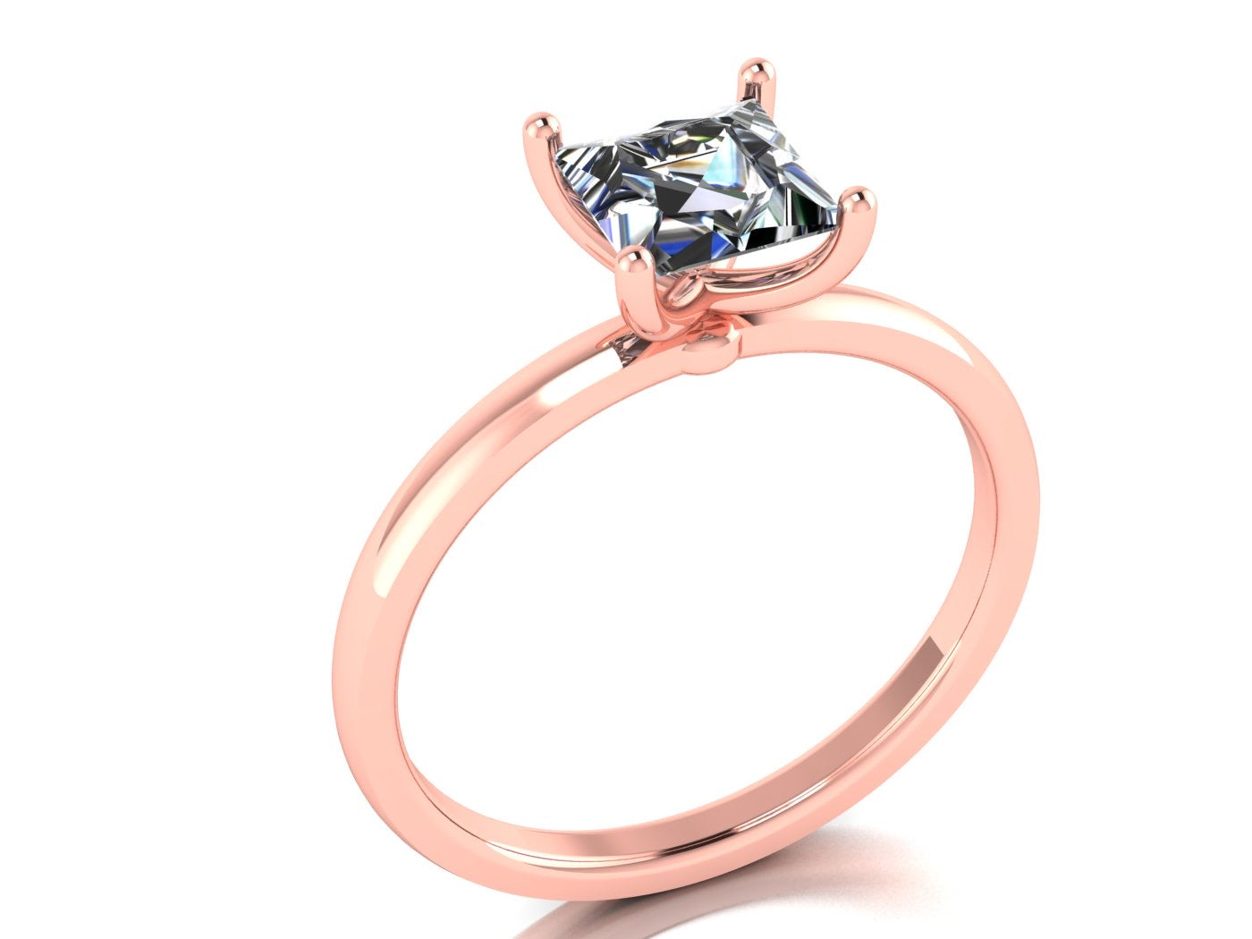 Anillo Malva en Oro corte princess