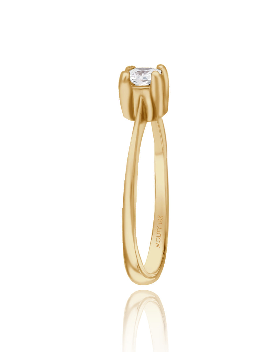 Anillo Darian en oro amarillo 14k con circonia