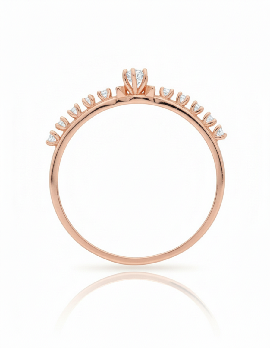 Anillo Danielle en Oro Rosa de 14k con Circonias