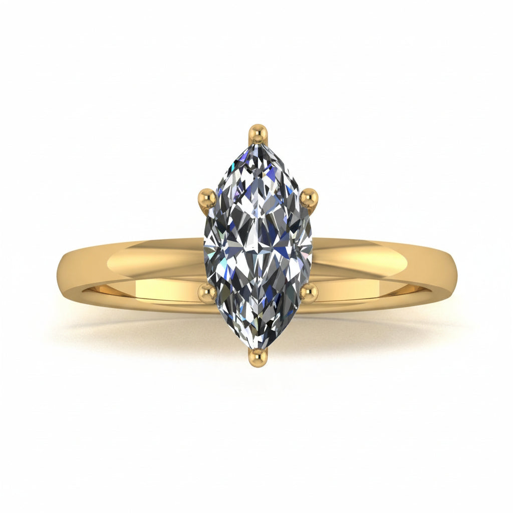 Anillo Malva en Oro corte marquise