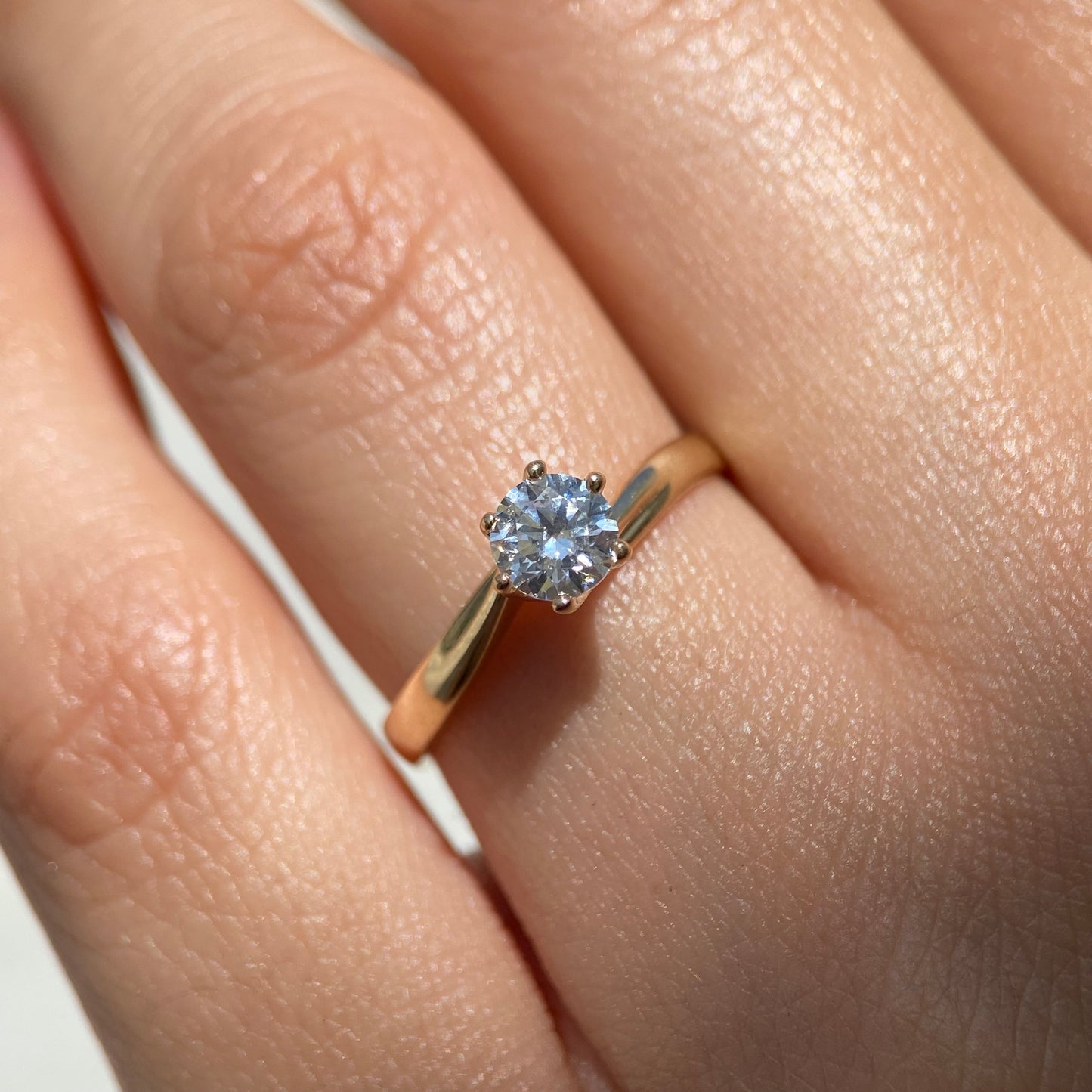Ring in 14k yellow gold with white zirconia MAN254