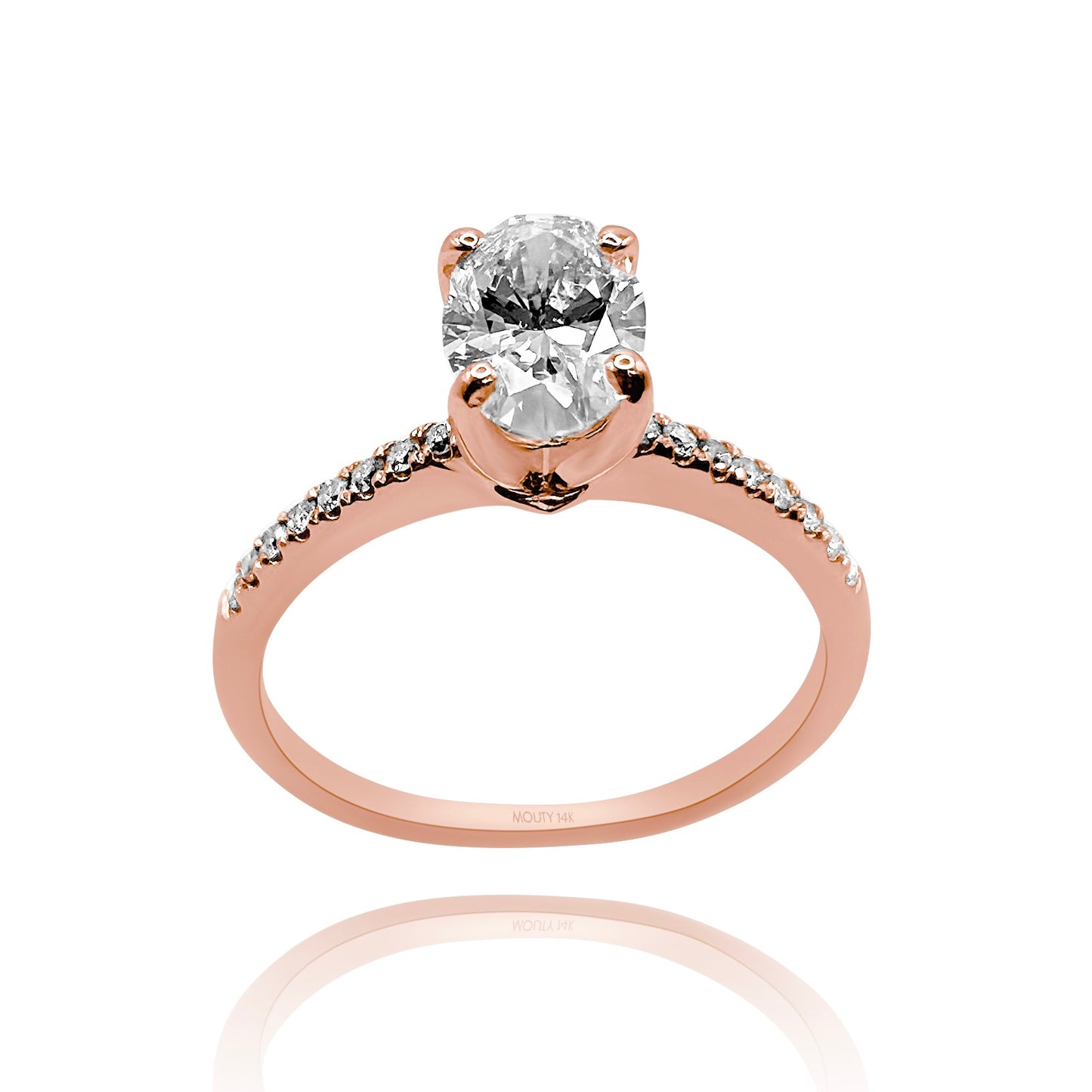 Anillo Emy en oro con diamante de laboratorio corte oval 1.0ct