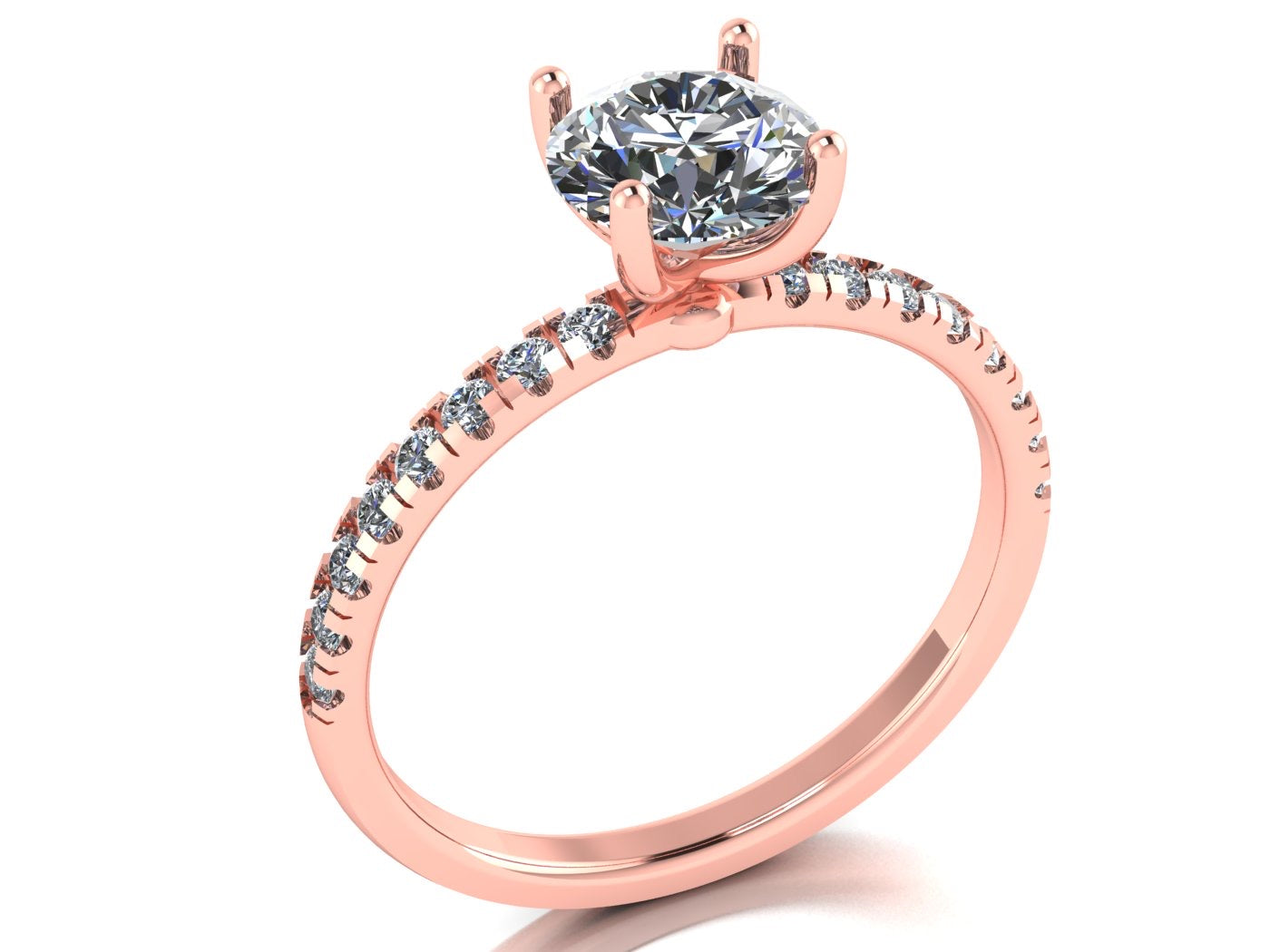 Anillo Val en Oro corte redondo