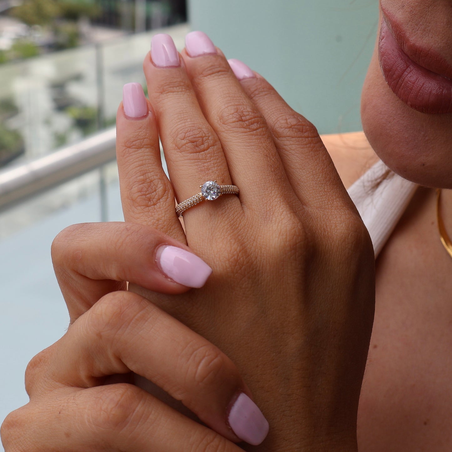 Anillo en Oro Amarillo 14k con Circonia Mod.16006