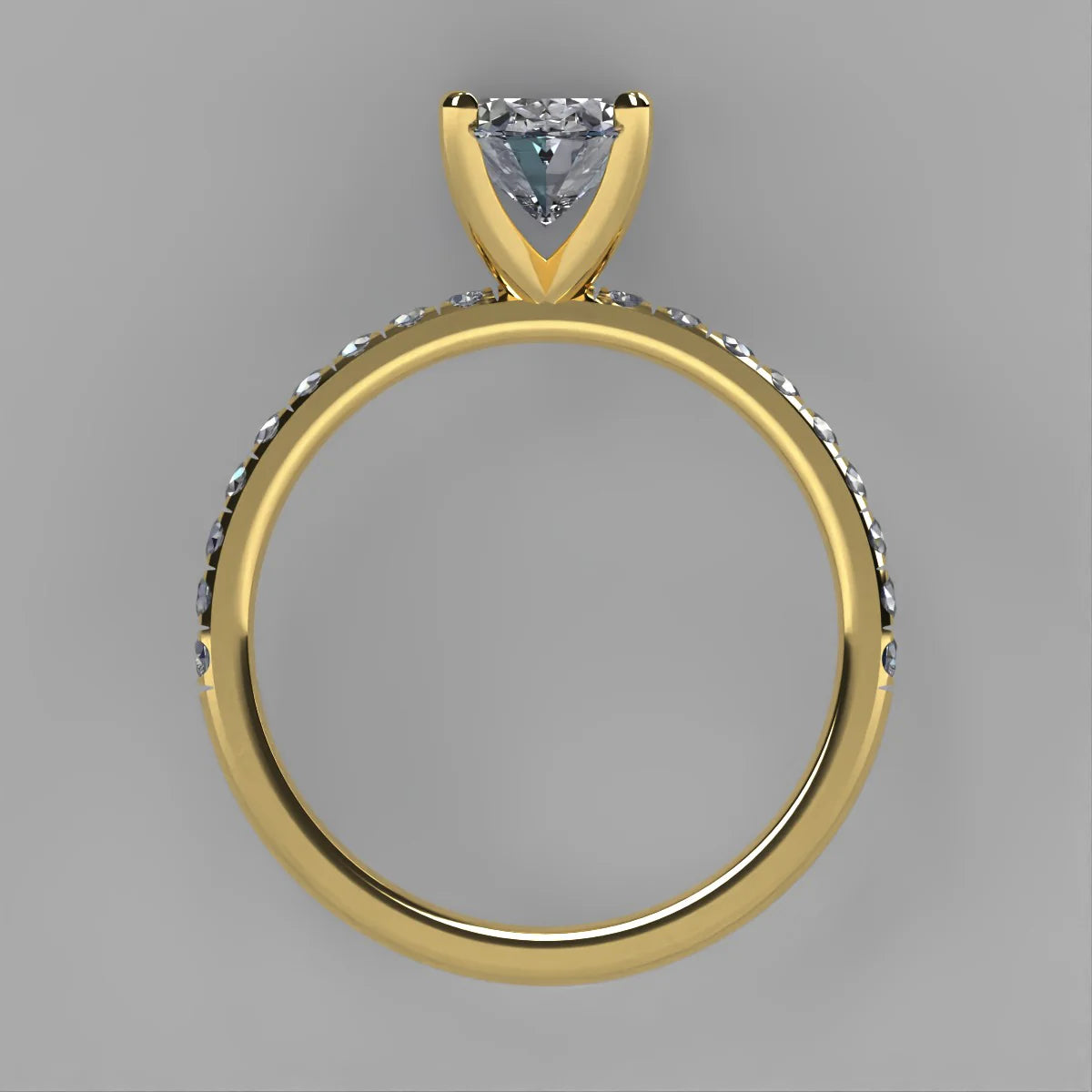 Anillo Meghan en oro amarillo corte oval con diamante de laboratorio IGI