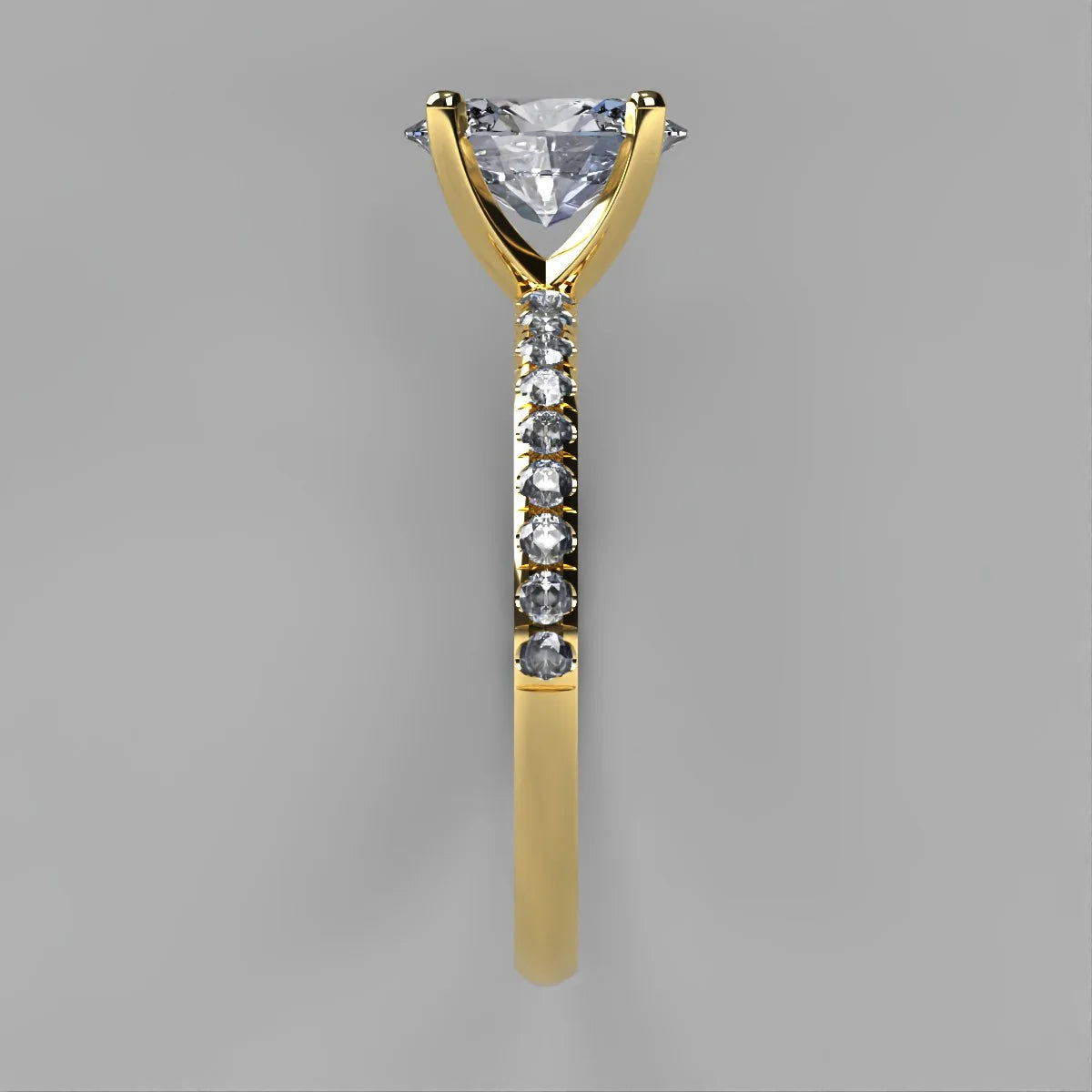 Anillo Meghan en oro amarillo corte oval con diamante de laboratorio IGI
