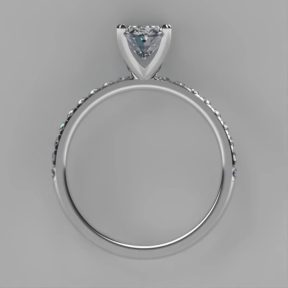 Anillo Meghan en platino corte oval con diamante natural GIA