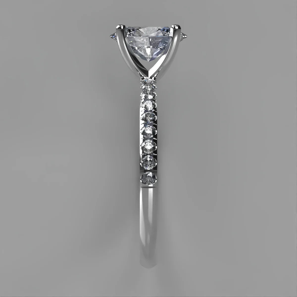 Anillo Meghan en platino corte oval con diamante natural GIA