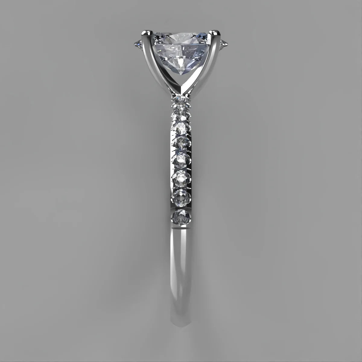 Anillo Meghan en oro blanco corte oval con diamante de laboratorio IGI