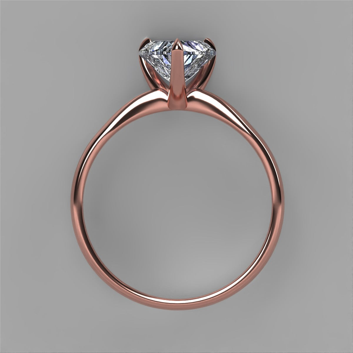 Anillo Emily en oro corte corazón
