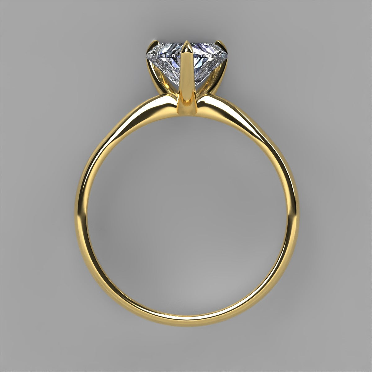 Anillo Emily en oro corte corazón