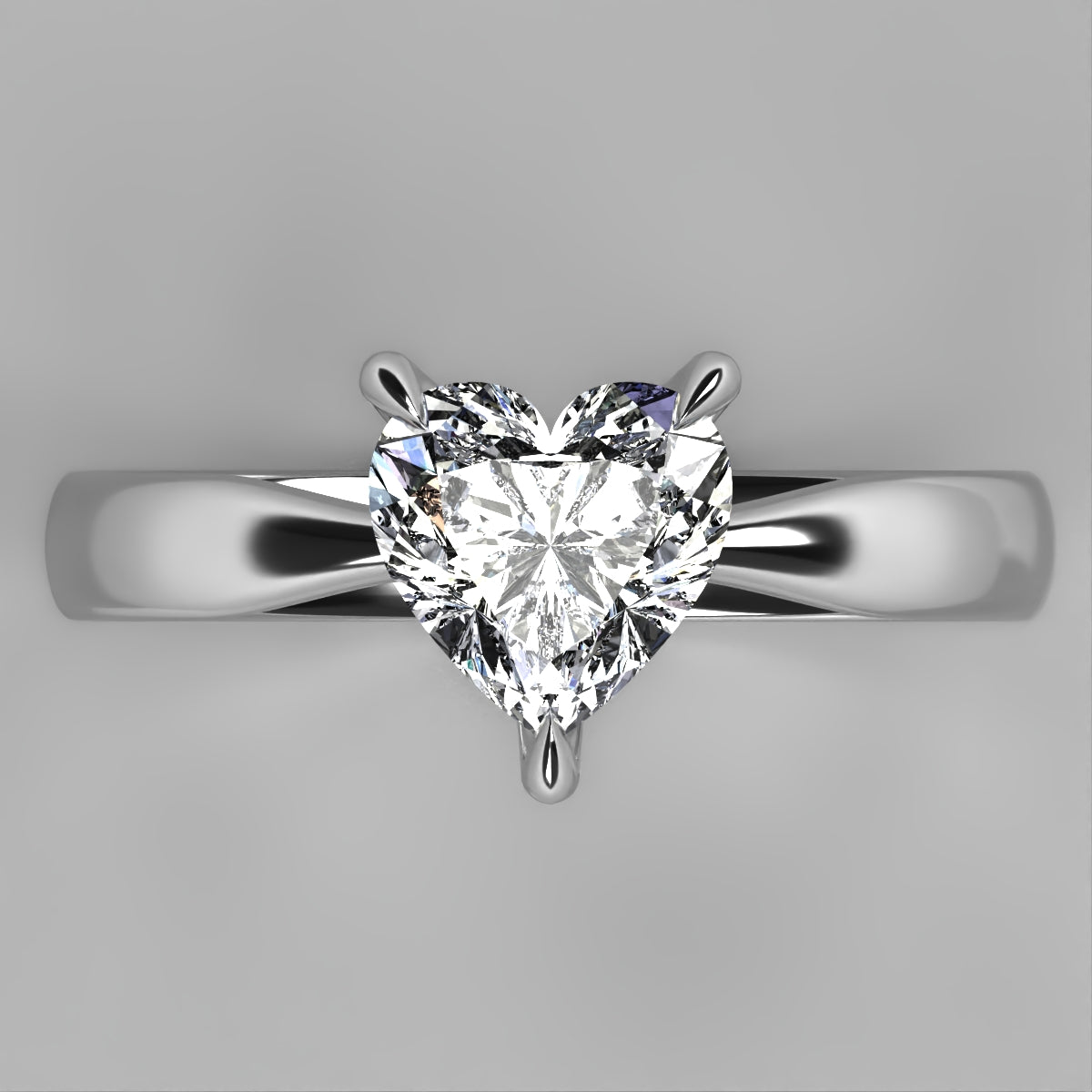Anillo Emily en oro corte corazón
