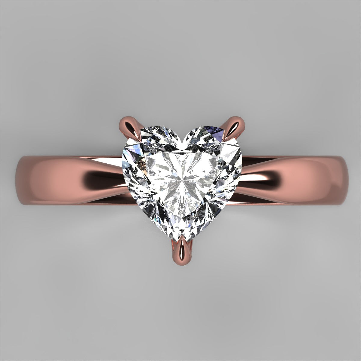 Anillo Emily en oro corte corazón
