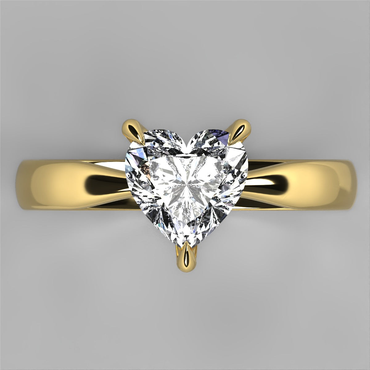 Anillo Emily en oro corte corazón