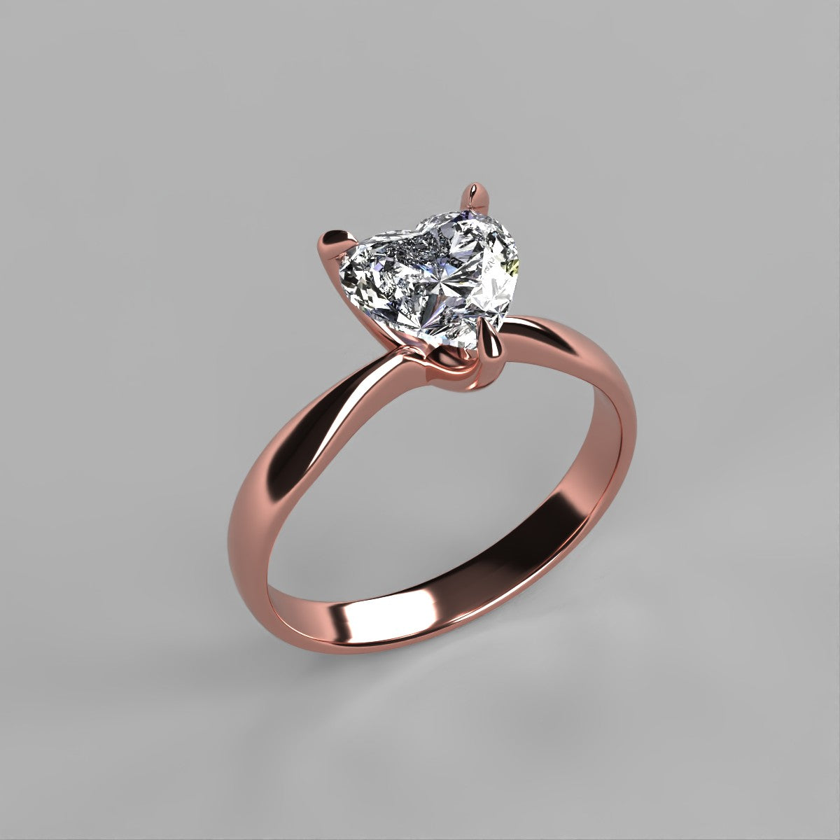 Anillo Emily en oro corte corazón
