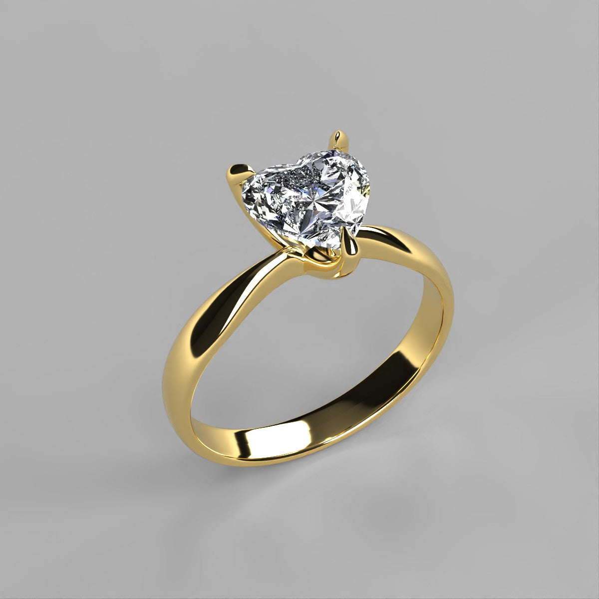 Anillo Emily en oro corte corazón