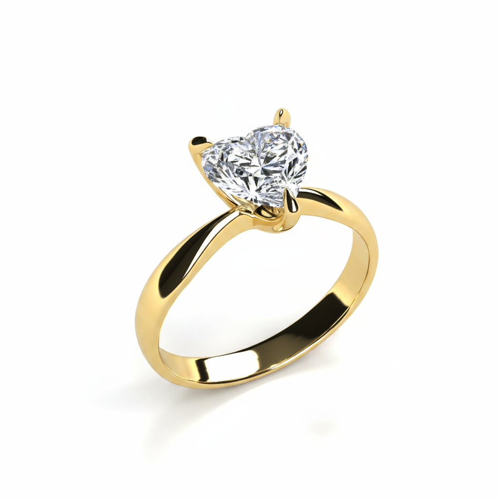 Anillo Emily en oro con moissanita corte corazón 1.00ct
