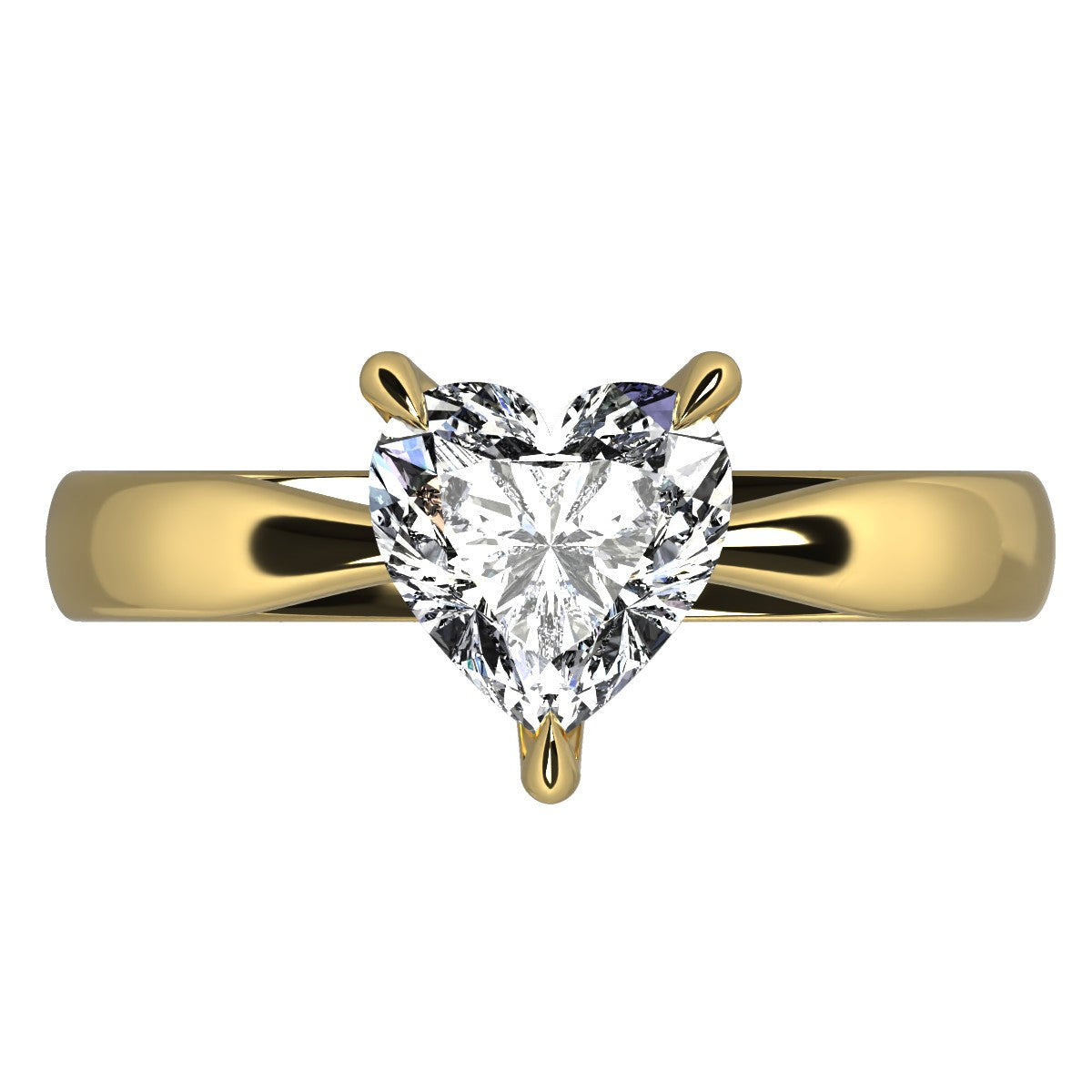 Anillo Emily en oro corte corazón