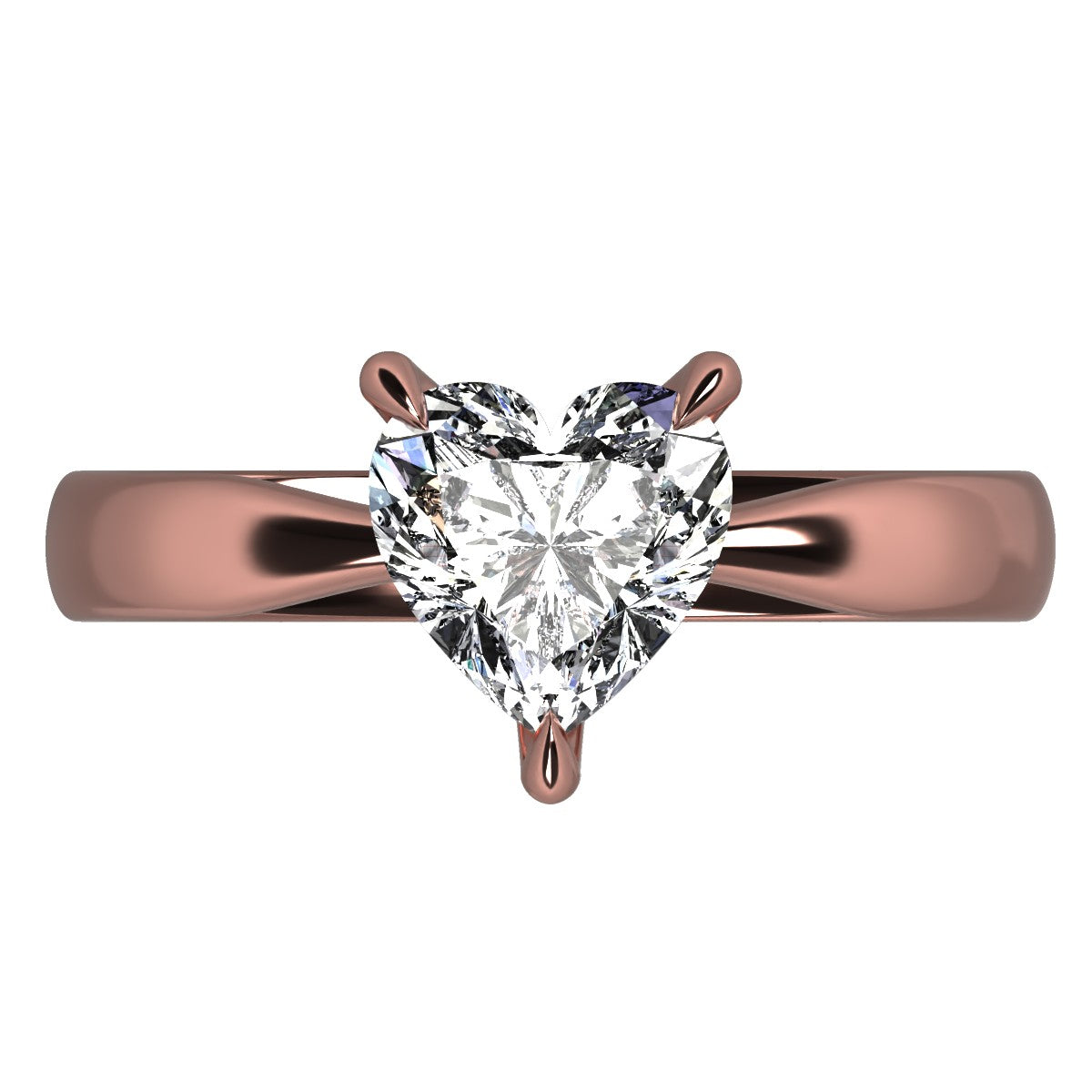 Anillo Emily en oro corte corazón