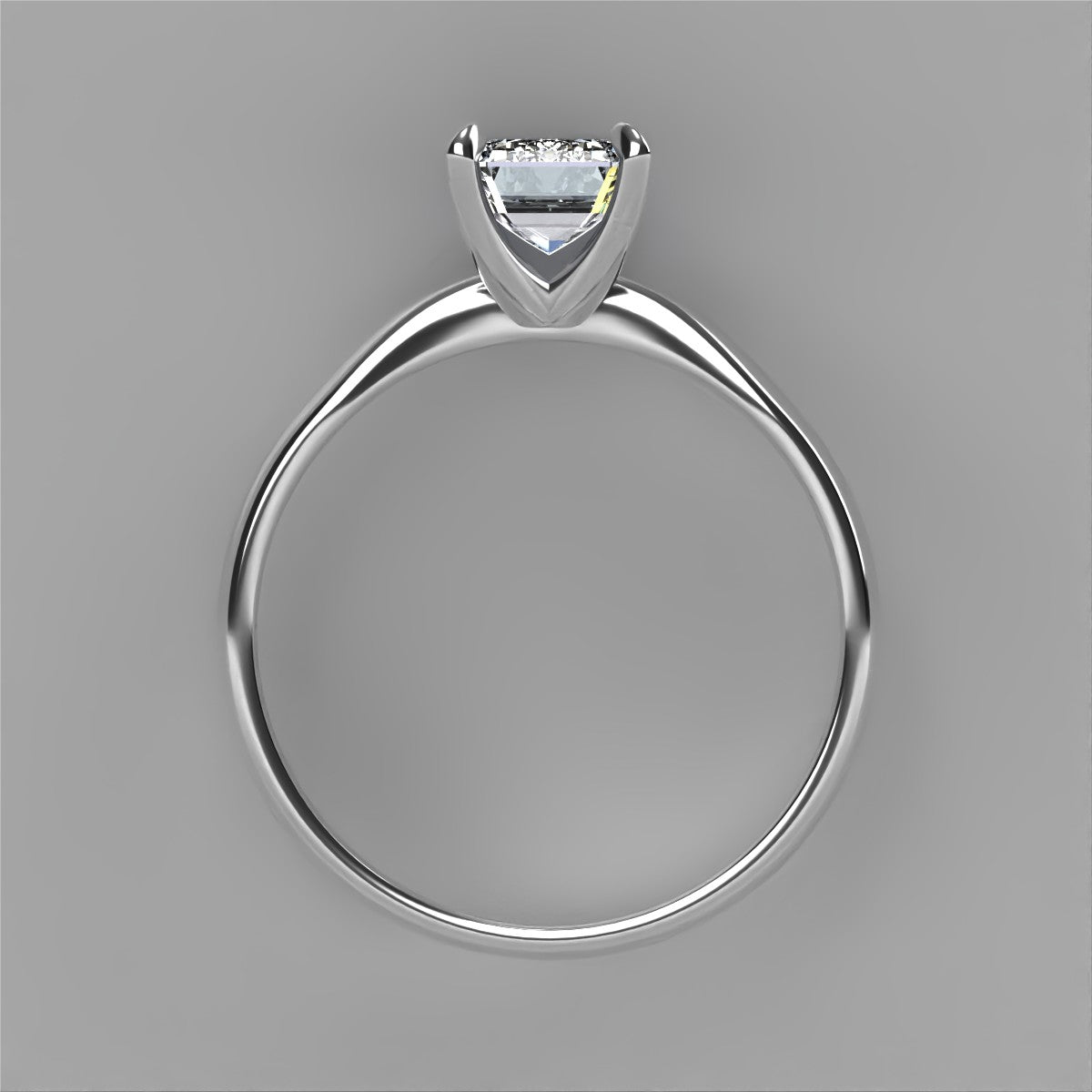 Anillo Emily en oro con circonia corte esmeralda