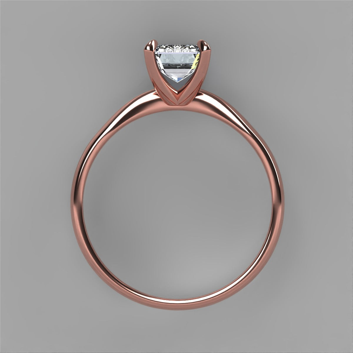 Anillo Emily en oro con circonia corte esmeralda