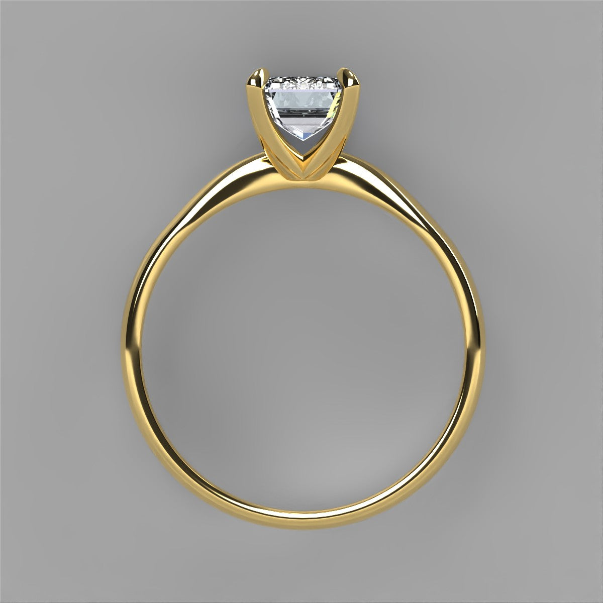 Anillo Emily en oro con circonia corte esmeralda