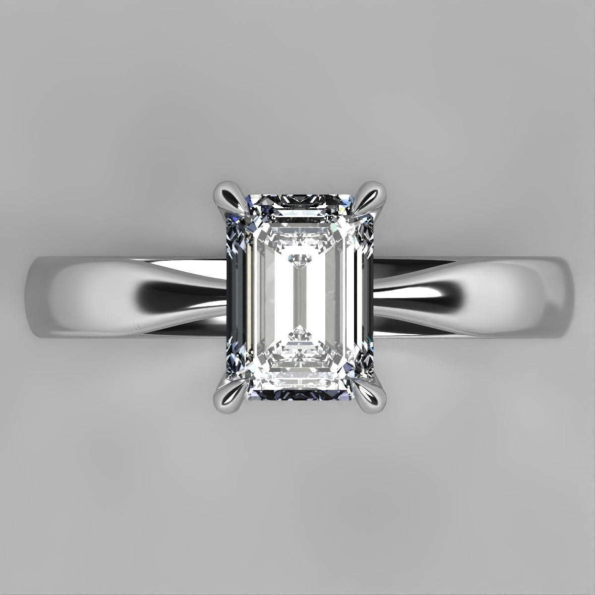 Anillo Emily en oro con circonia corte esmeralda