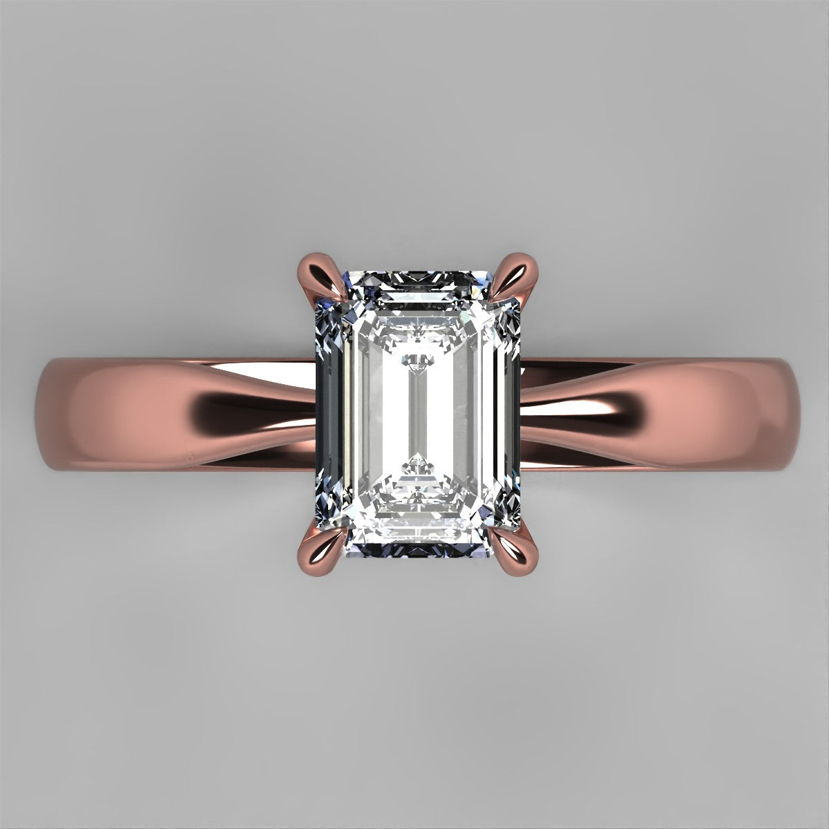 Anillo Emily en oro con circonia corte esmeralda