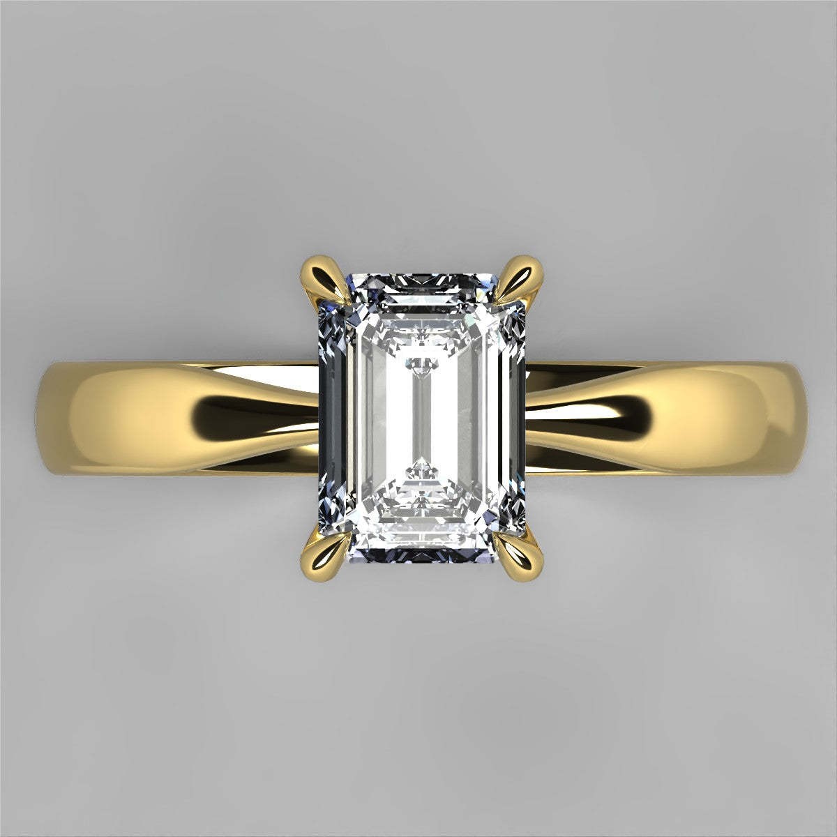 Anillo Emily en oro con circonia corte esmeralda