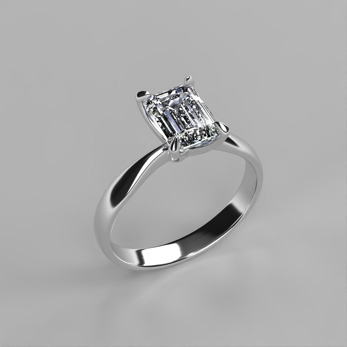 Anillo Emily en oro con circonia corte esmeralda