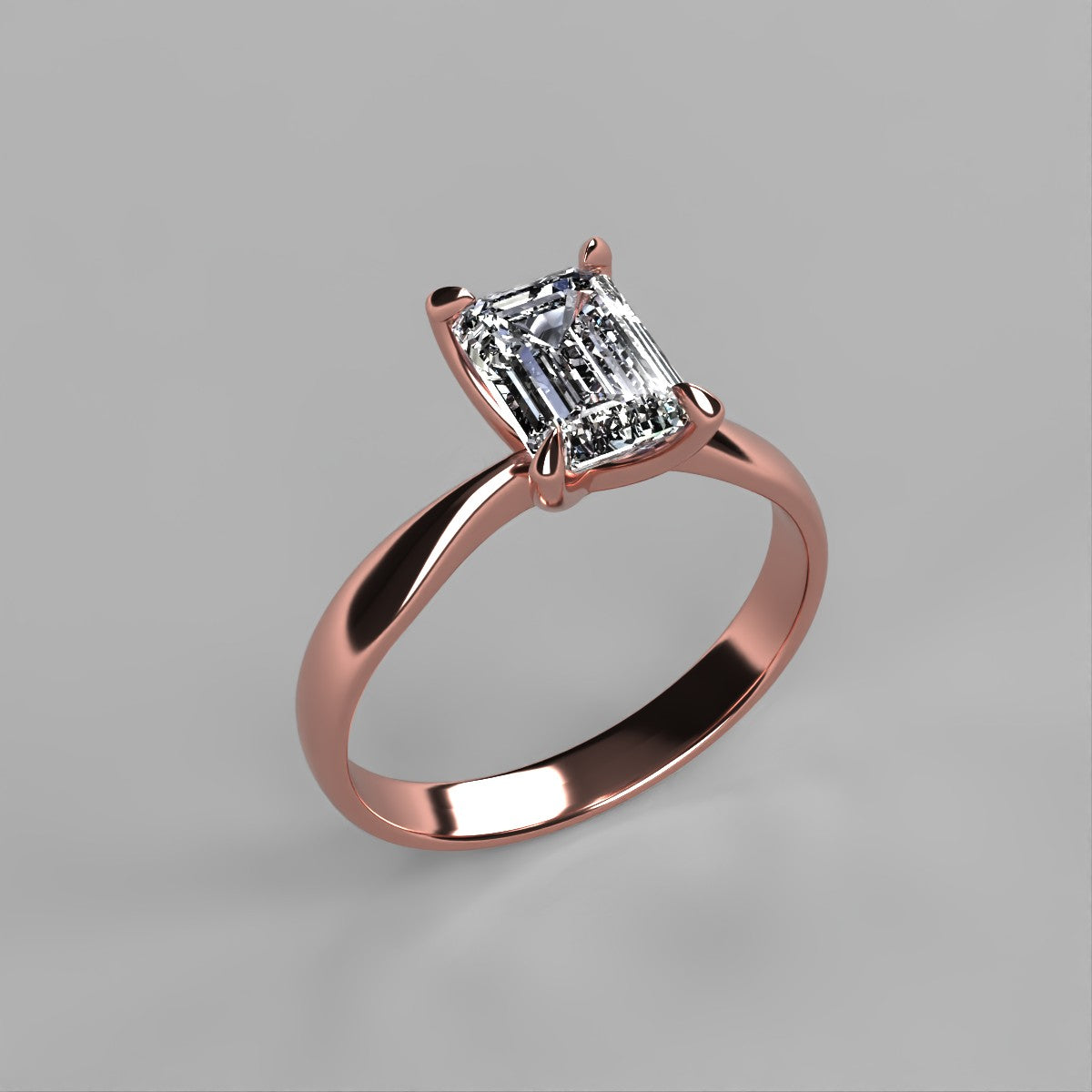 Anillo Emily en oro con circonia corte esmeralda
