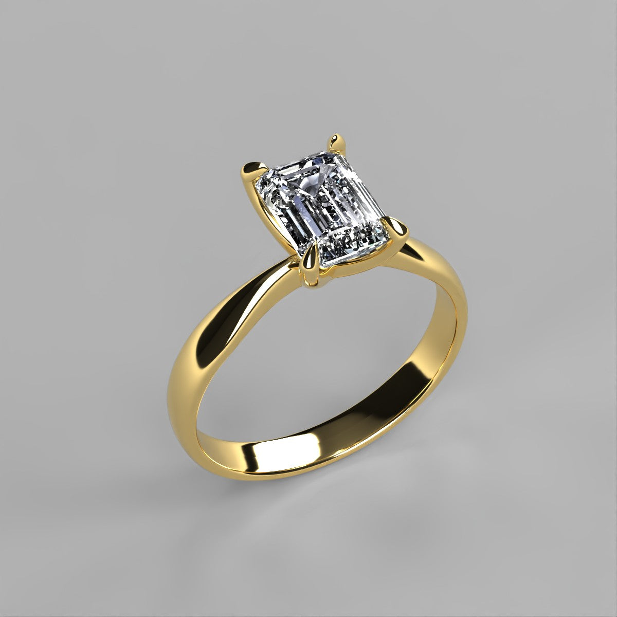Anillo Emily en oro con circonia corte esmeralda