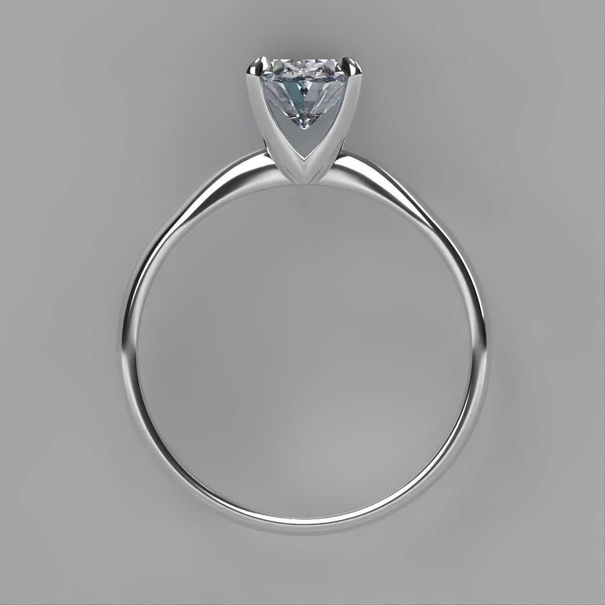 Anillo Emily en platino corte oval con diamante de laboratorio IGI