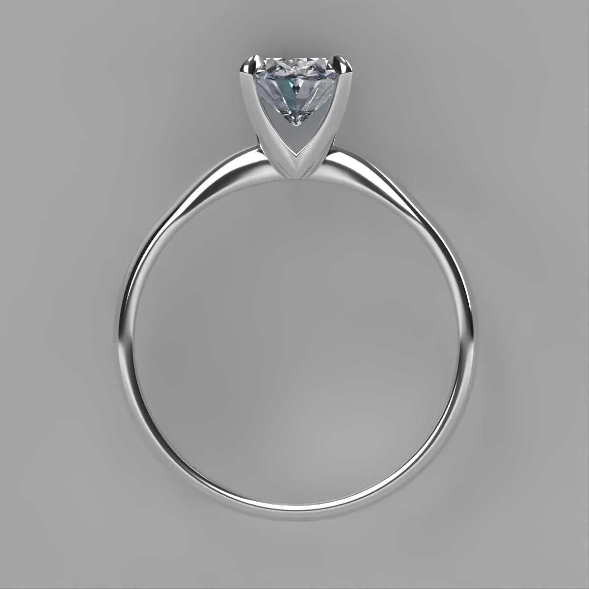 Anillo Emily en oro blanco corte oval con diamante natural GIA