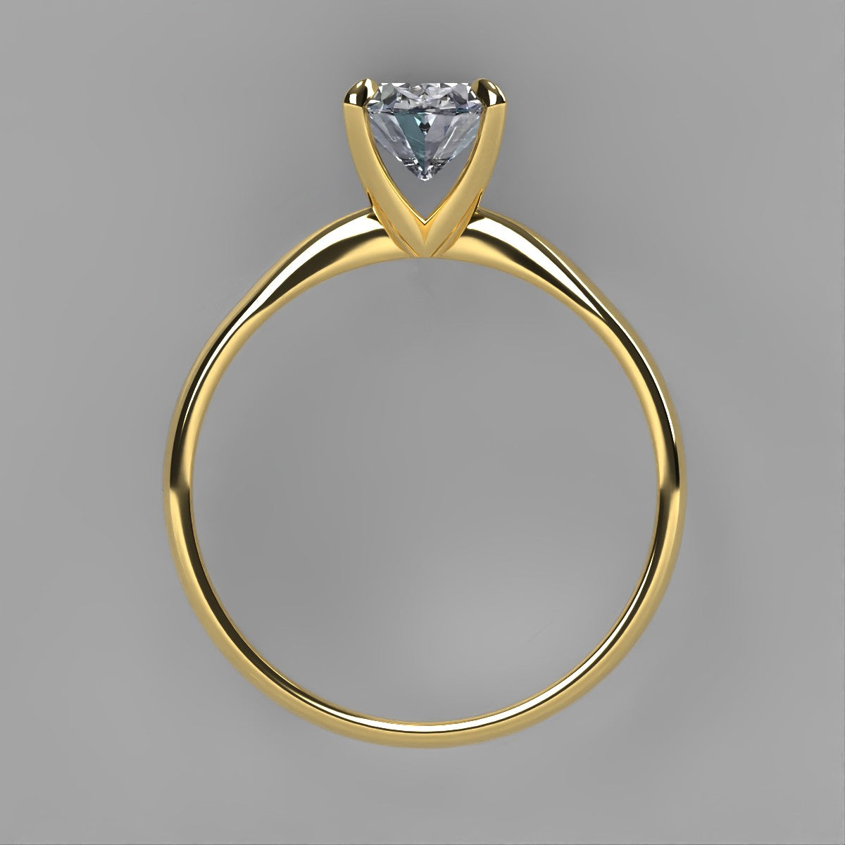 Anillo Emily en oro amarillo corte oval con diamante de laboratorio IGI