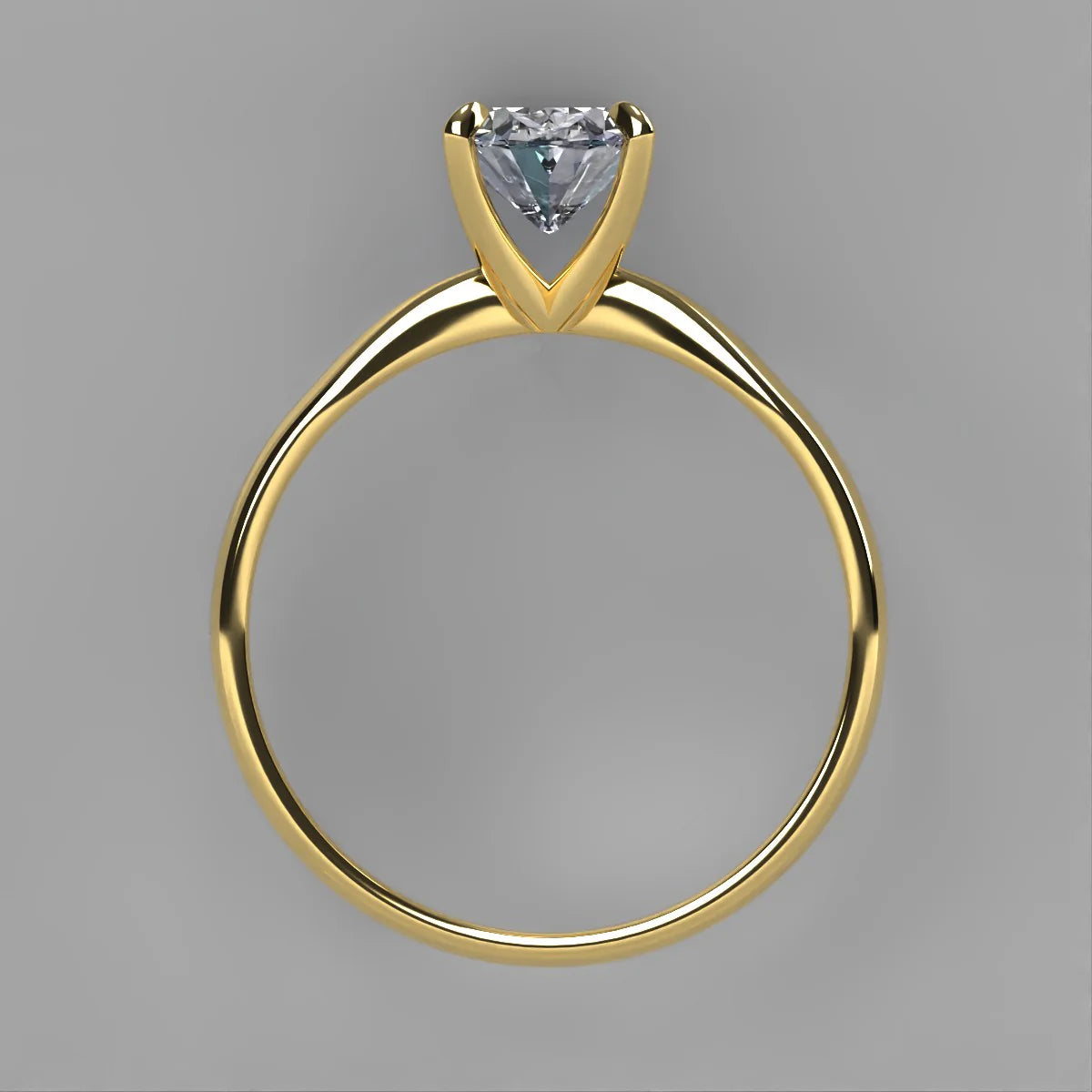 Anillo Emily en oro amarillo corte oval con diamante natural GIA