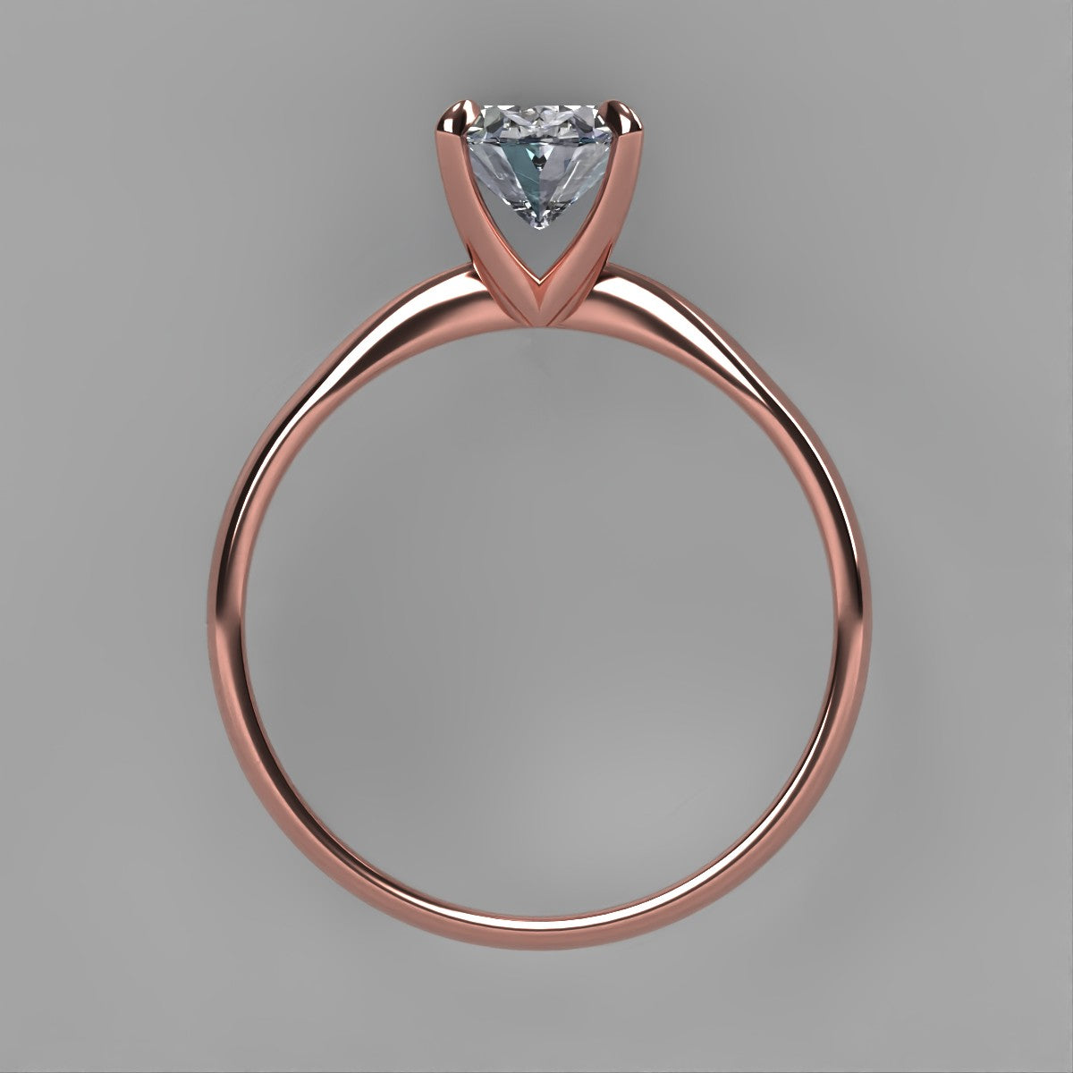 Anillo Emily en oro rosa corte oval con diamante de laboratorio IGI