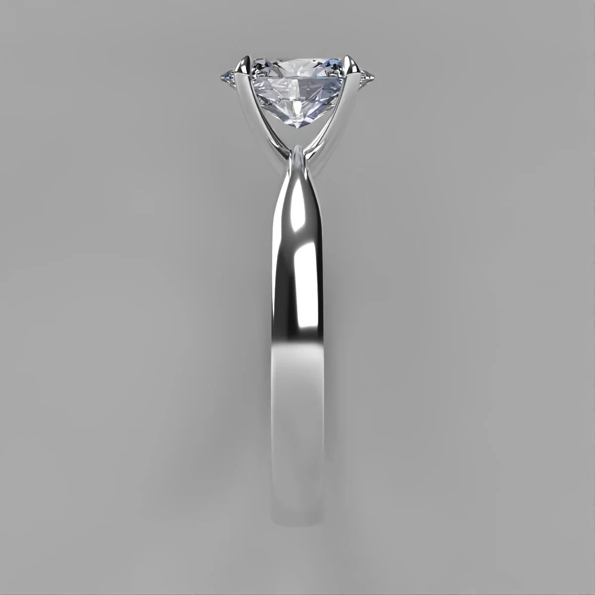 Anillo Emily en oro blanco corte oval con diamante natural GIA