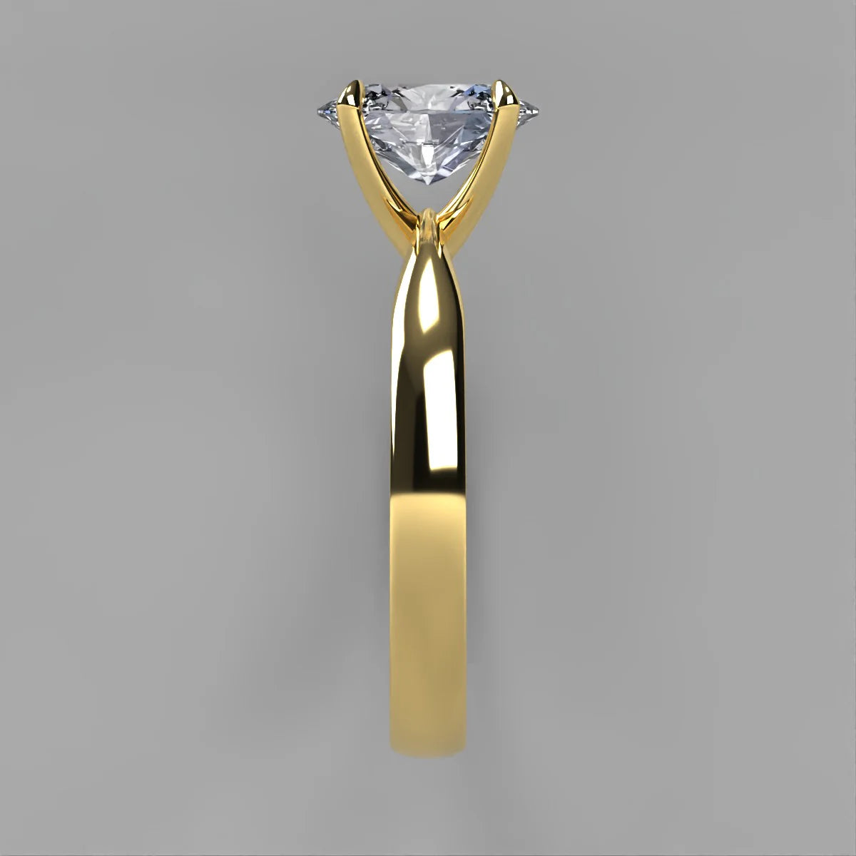Anillo Emily en oro amarillo corte oval con diamante natural GIA