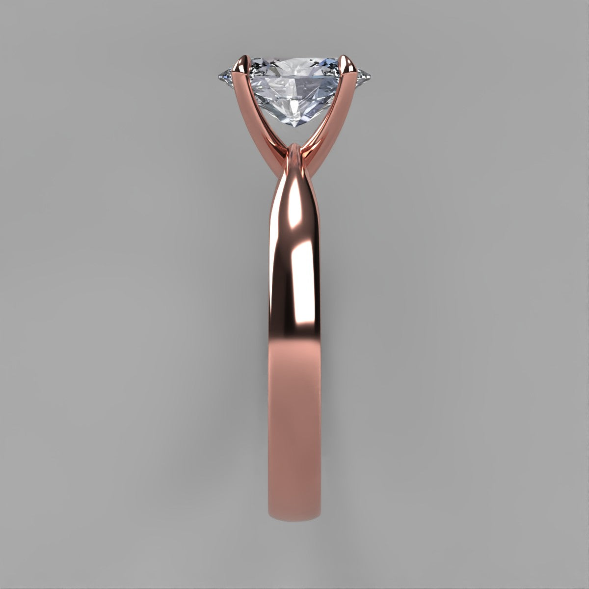 Anillo Emily en oro rosa corte oval con diamante de laboratorio IGI