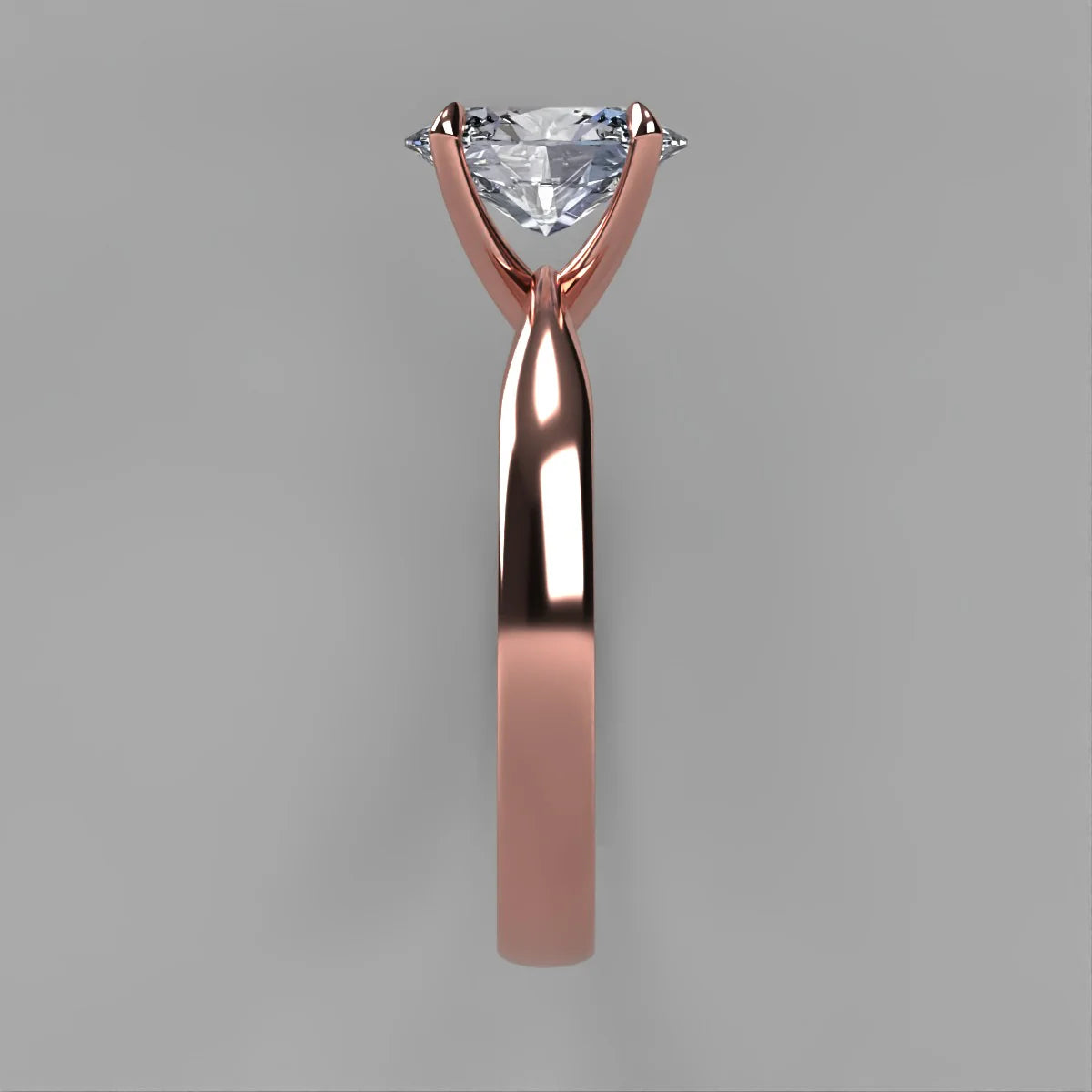 Anillo Emily en oro rosa corte Oval con diamante natural GIA