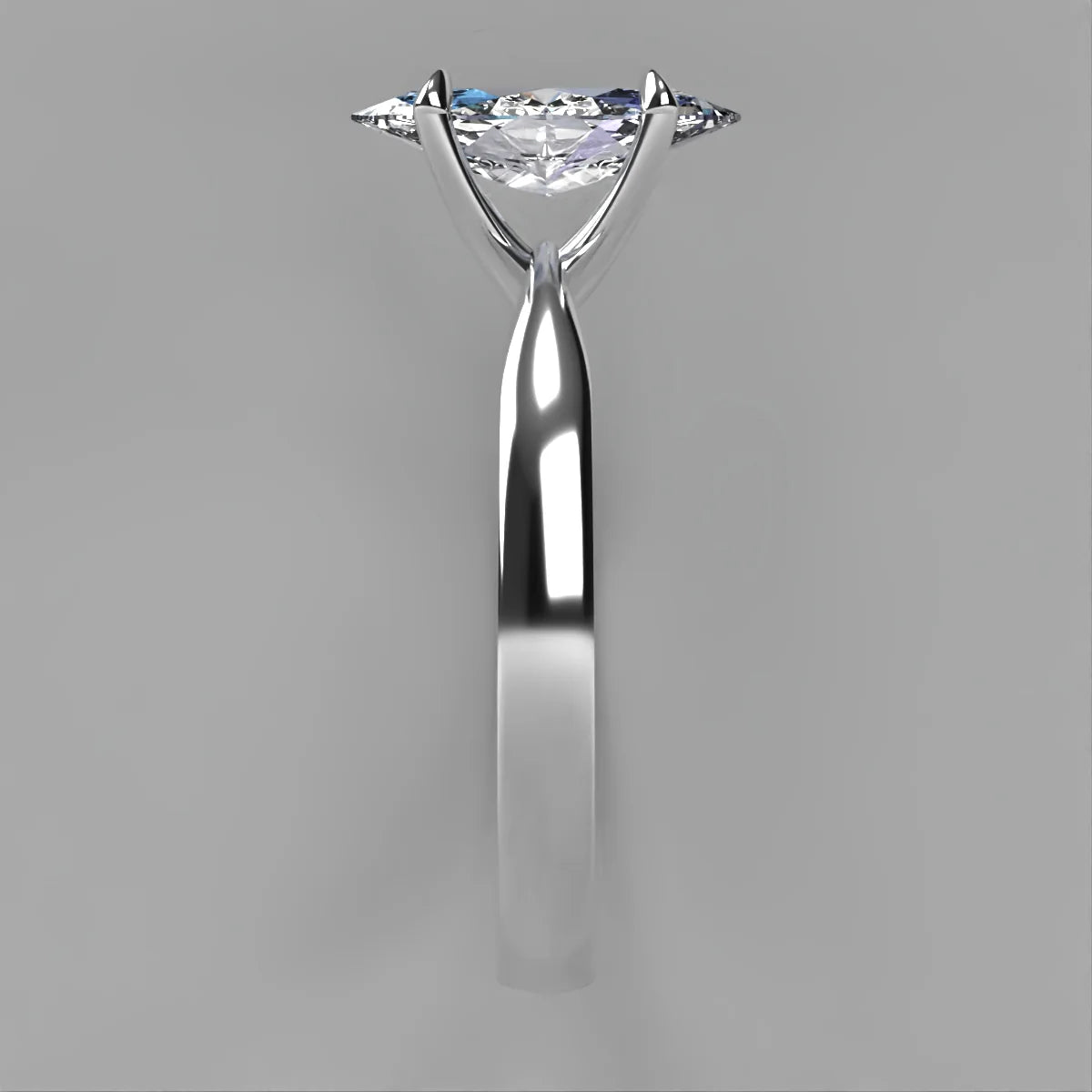 Anillo Emily en platino corte marquise con diamante de laboratorio IGI