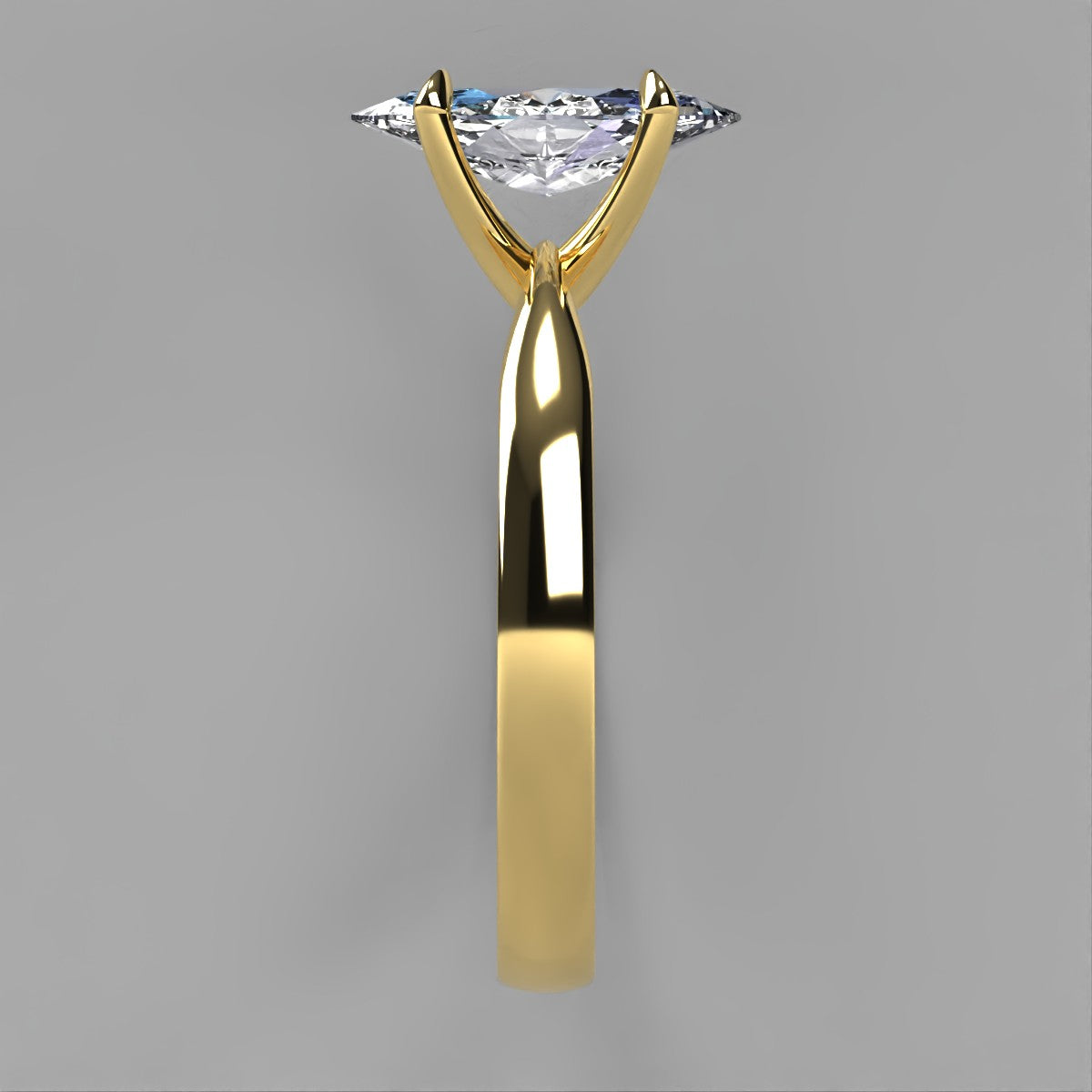 Anillo Emily en oro amarillo corte marquise con circonia
