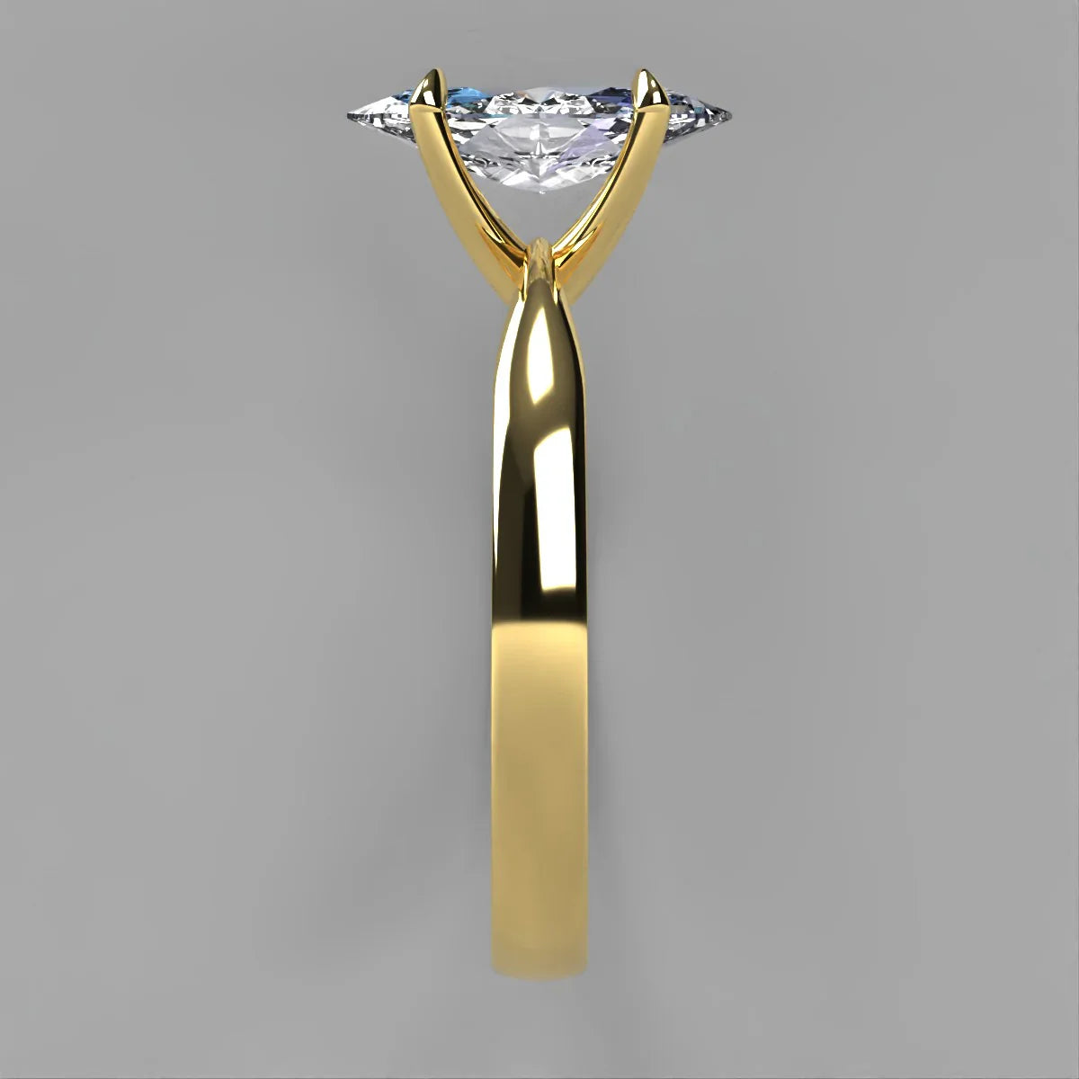Anillo Emily en oro amarillo corte marquise con diamante natural GIA