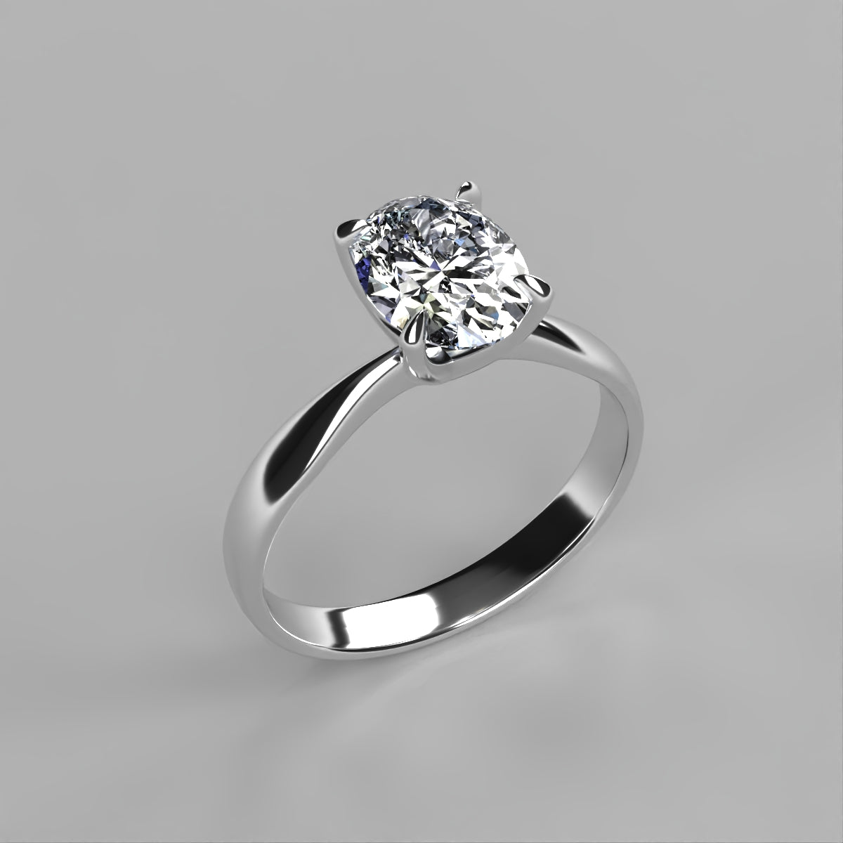 Anillo Emily en platino corte oval con diamante de laboratorio IGI