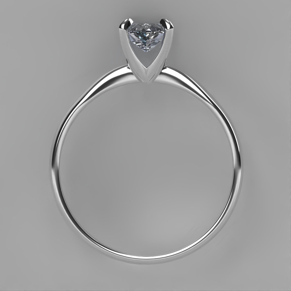 Anillo Emily en oro blanco corte marquise con circonia