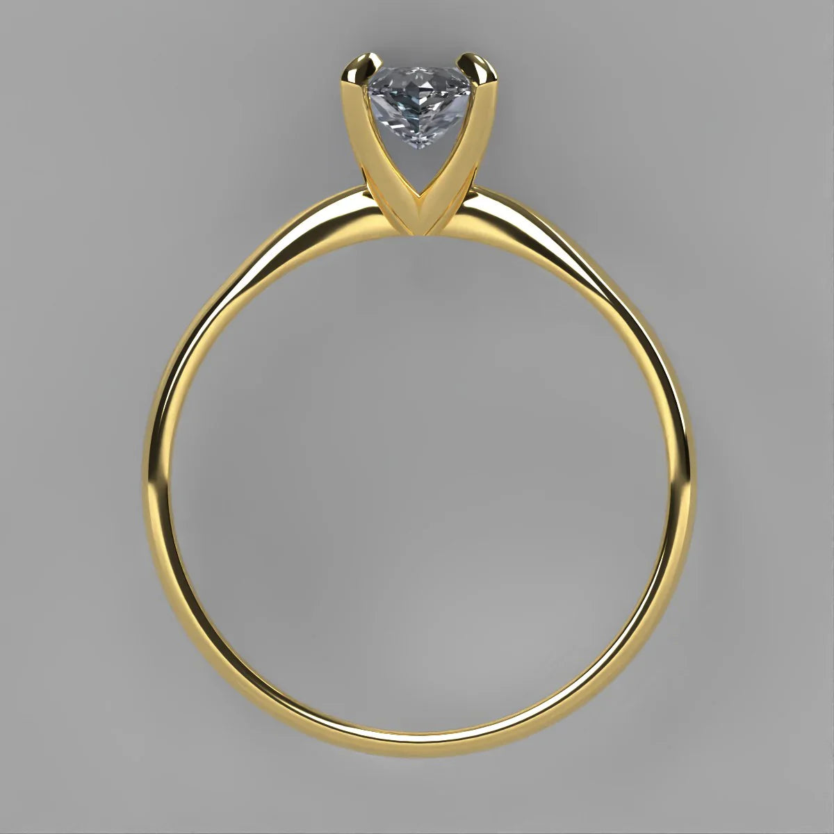 Anillo Emily en oro amarillo corte marquise con diamante natural GIA