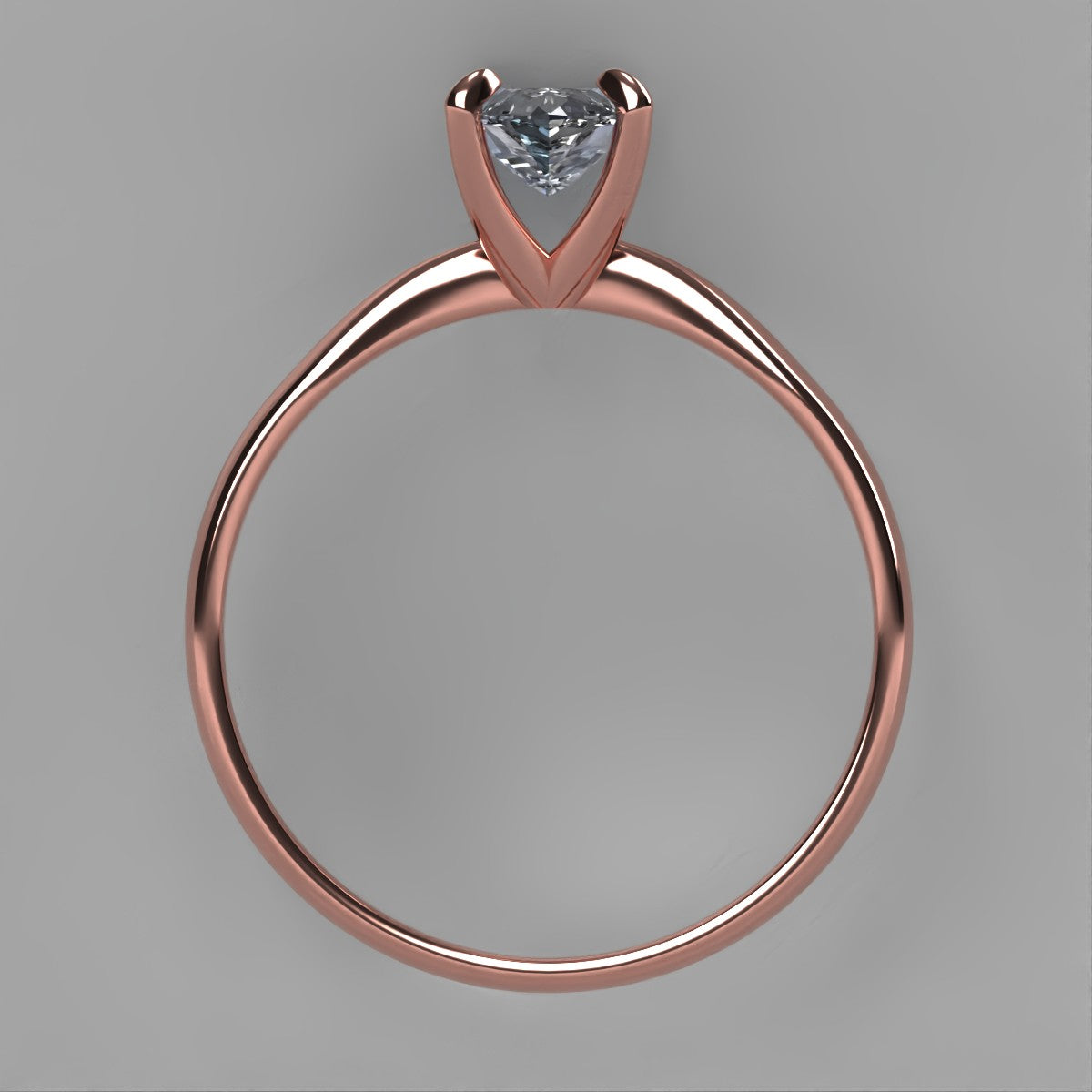 Anillo Emily en oro rosa corte marquise con circonia