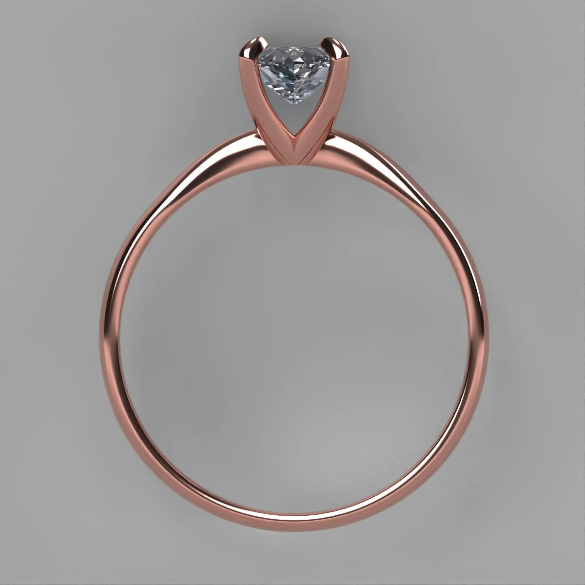 Anillo Emily en oro rosa corte marquise con diamante de laboratorio IGI