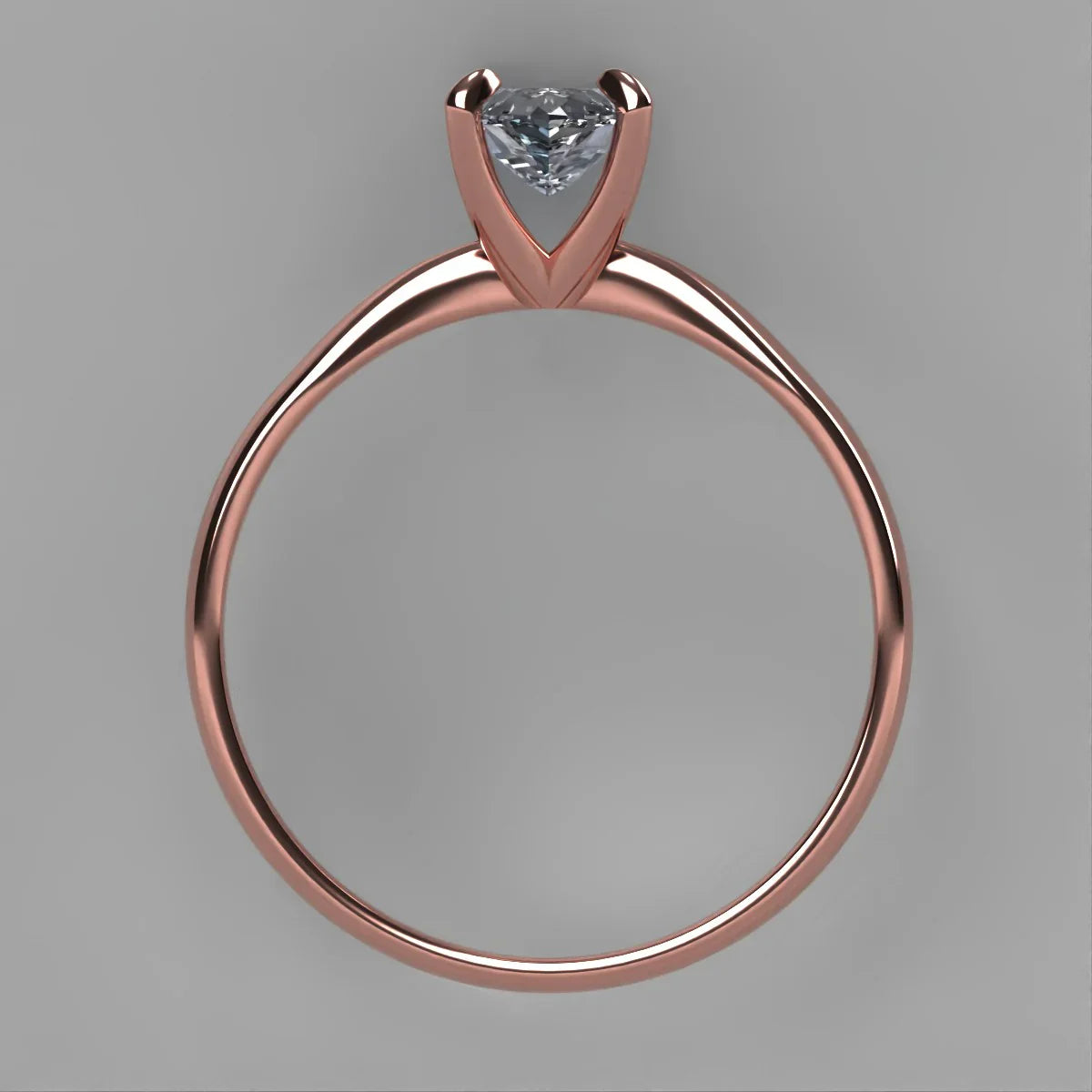 Anillo Emily en oro rosa corte Marquise con diamante natural GIA